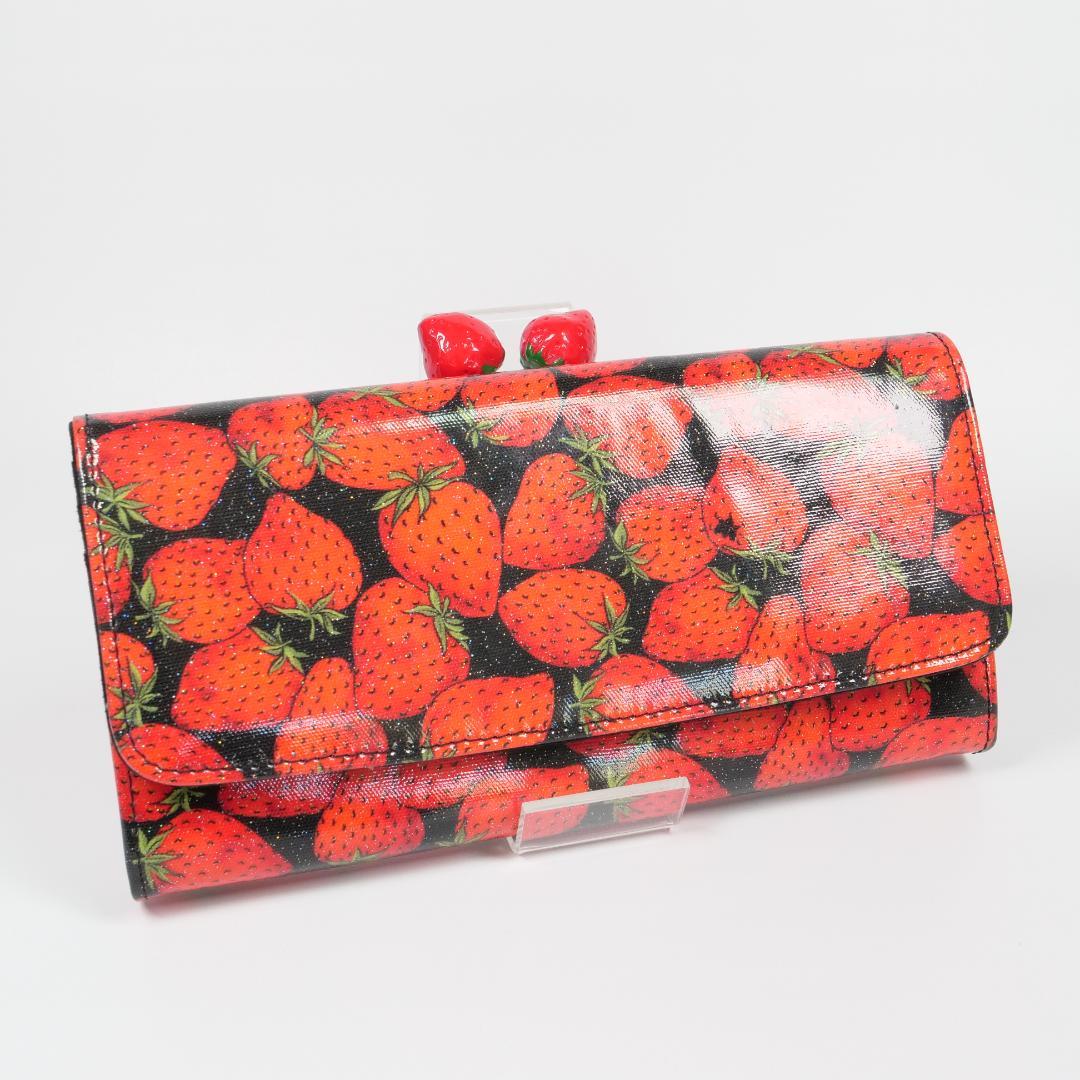 希少極美品✨thinkbee シンクビー 長財布 がま口 いちごモチーフ