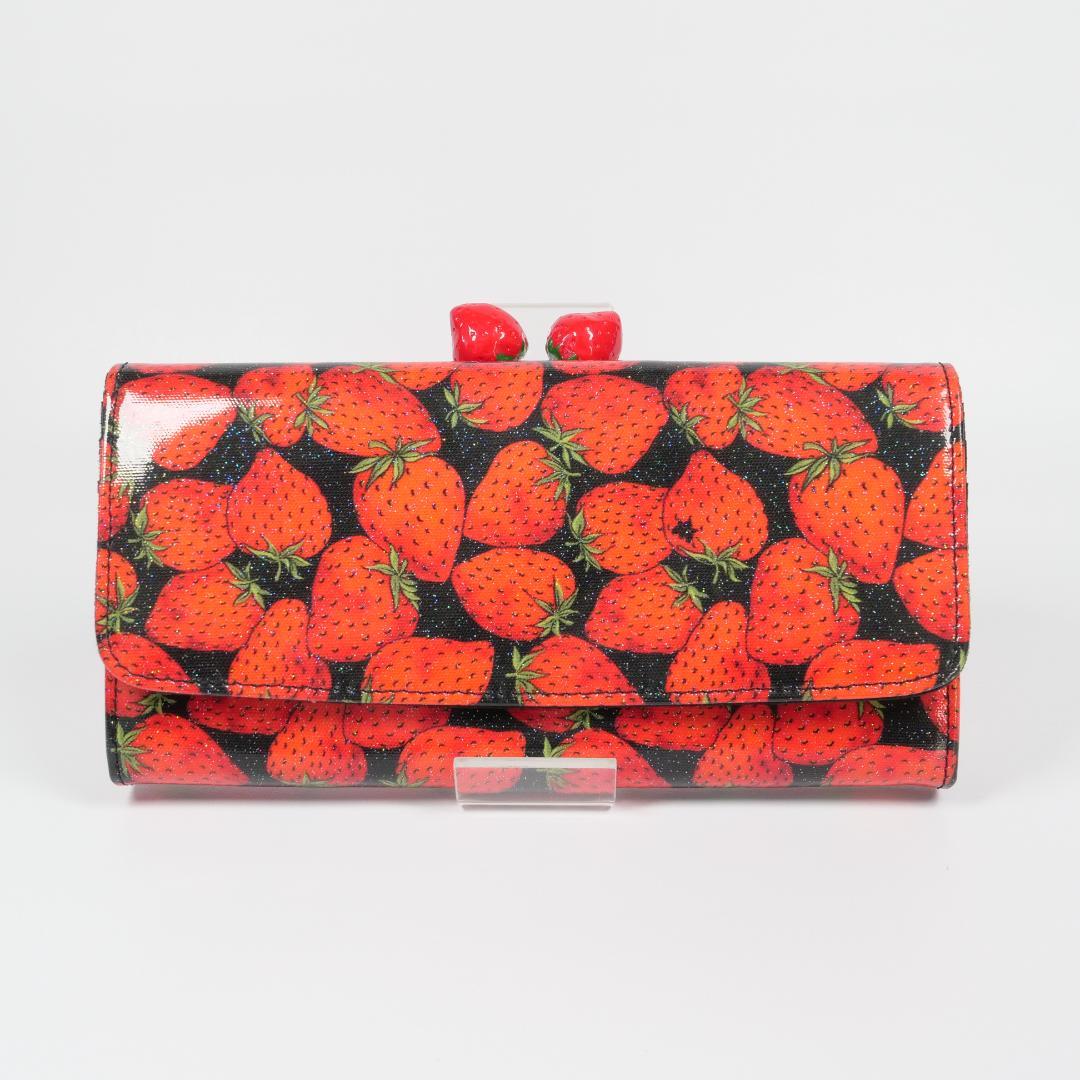 希少極美品✨thinkbee シンクビー 長財布 がま口 いちごモチーフ