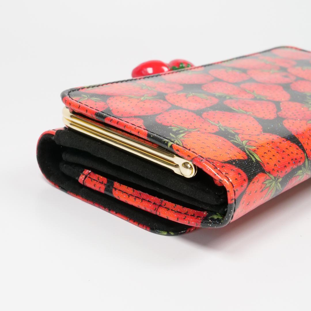 希少極美品✨thinkbee シンクビー 長財布 がま口 いちごモチーフ