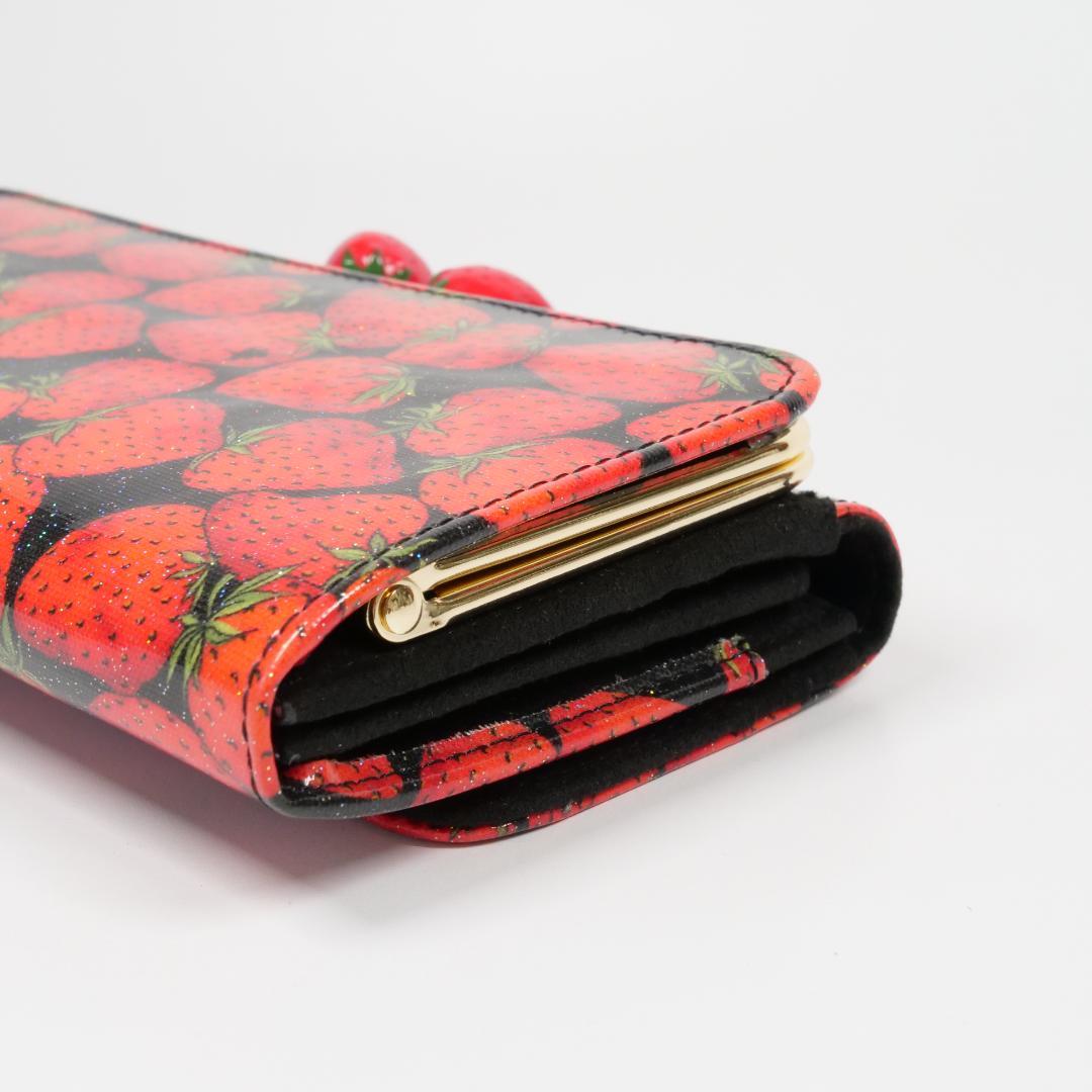 希少極美品✨thinkbee シンクビー 長財布 がま口 いちごモチーフ