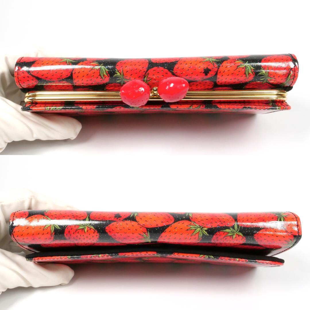 希少極美品✨thinkbee シンクビー 長財布 がま口 いちごモチーフ