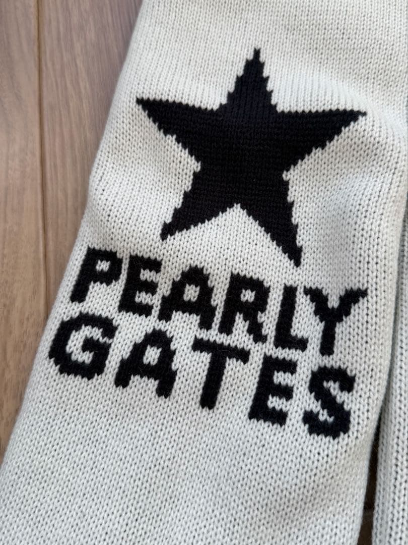 パーリーゲイツ 星マークつば付きニットレッグウォーマー ホワイト