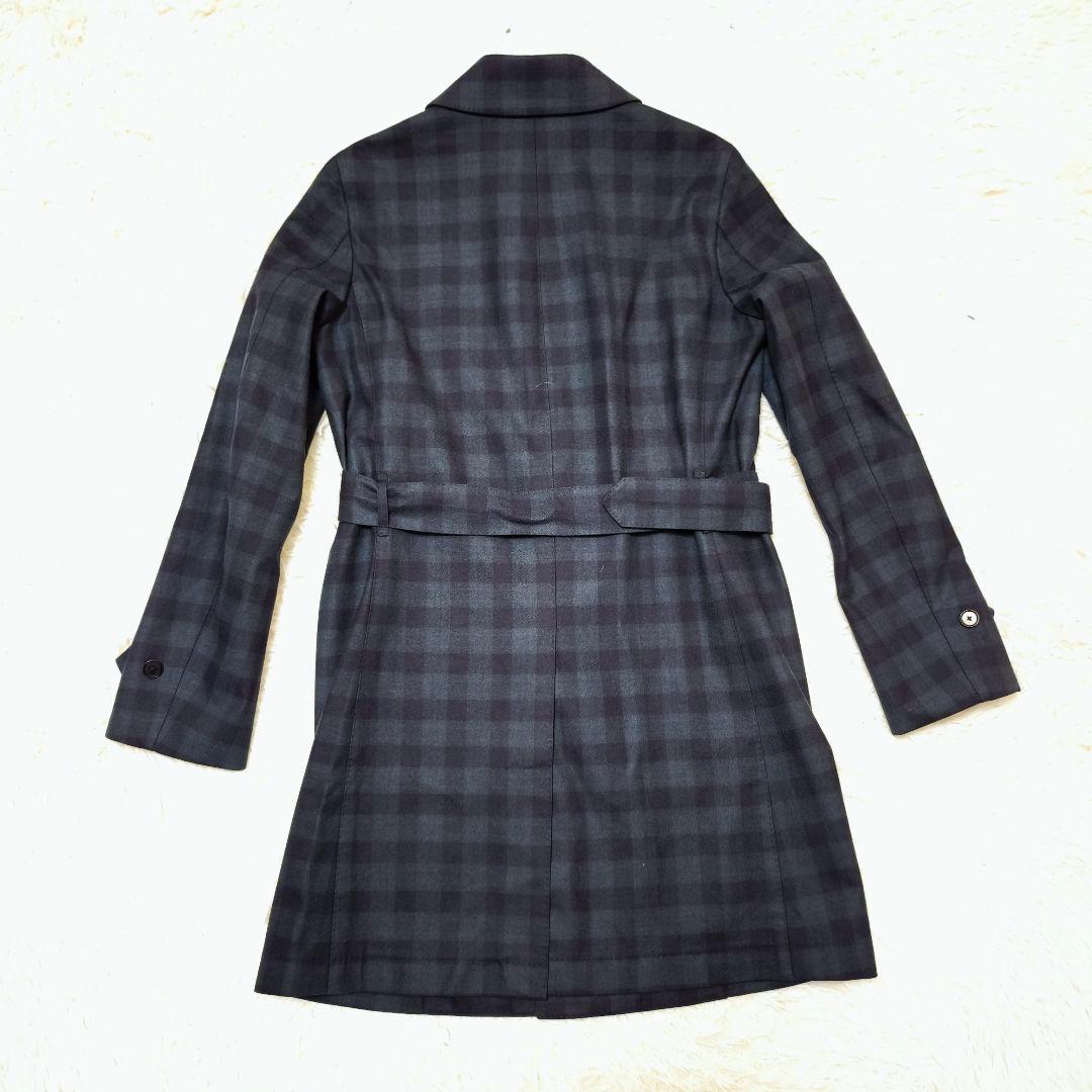 極美品 トゥモローランド ロロピアーナ チェック ダブルブレストコート 46