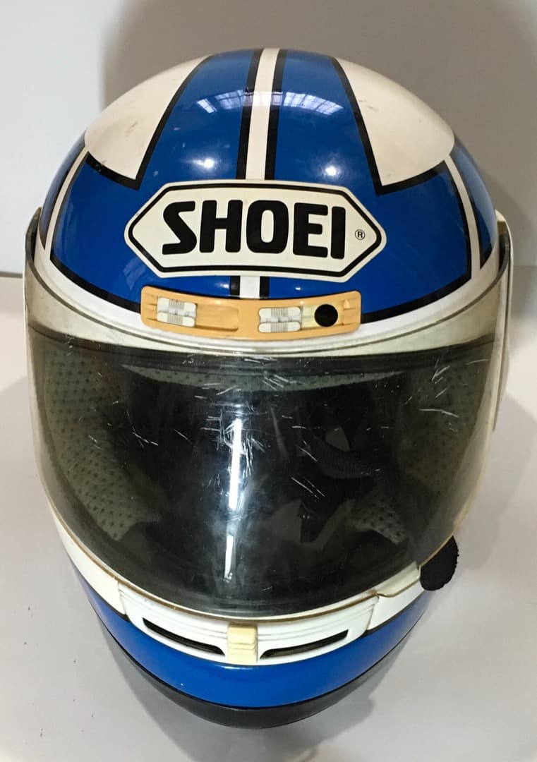 SHOEI バリバリ伝説 巨摩郡 青 ヘルメット Mサイズ グンヘル - メルカリ