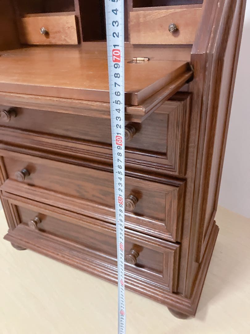 鍵付き　ライティングビューロー　デスク　チェスト　木製　デスクチェア