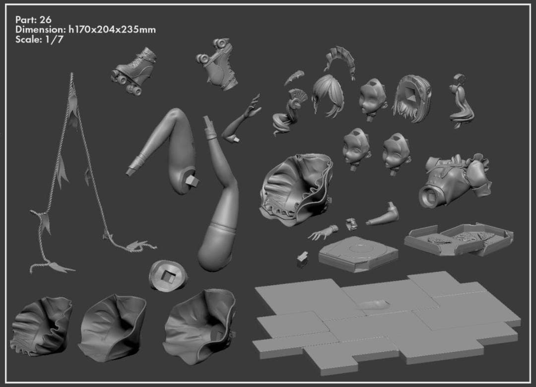 バーニス・ホワイト　17ｃｍ　1/7　未塗装未組立　ガレキ　ゼンレスゾーンゼロ