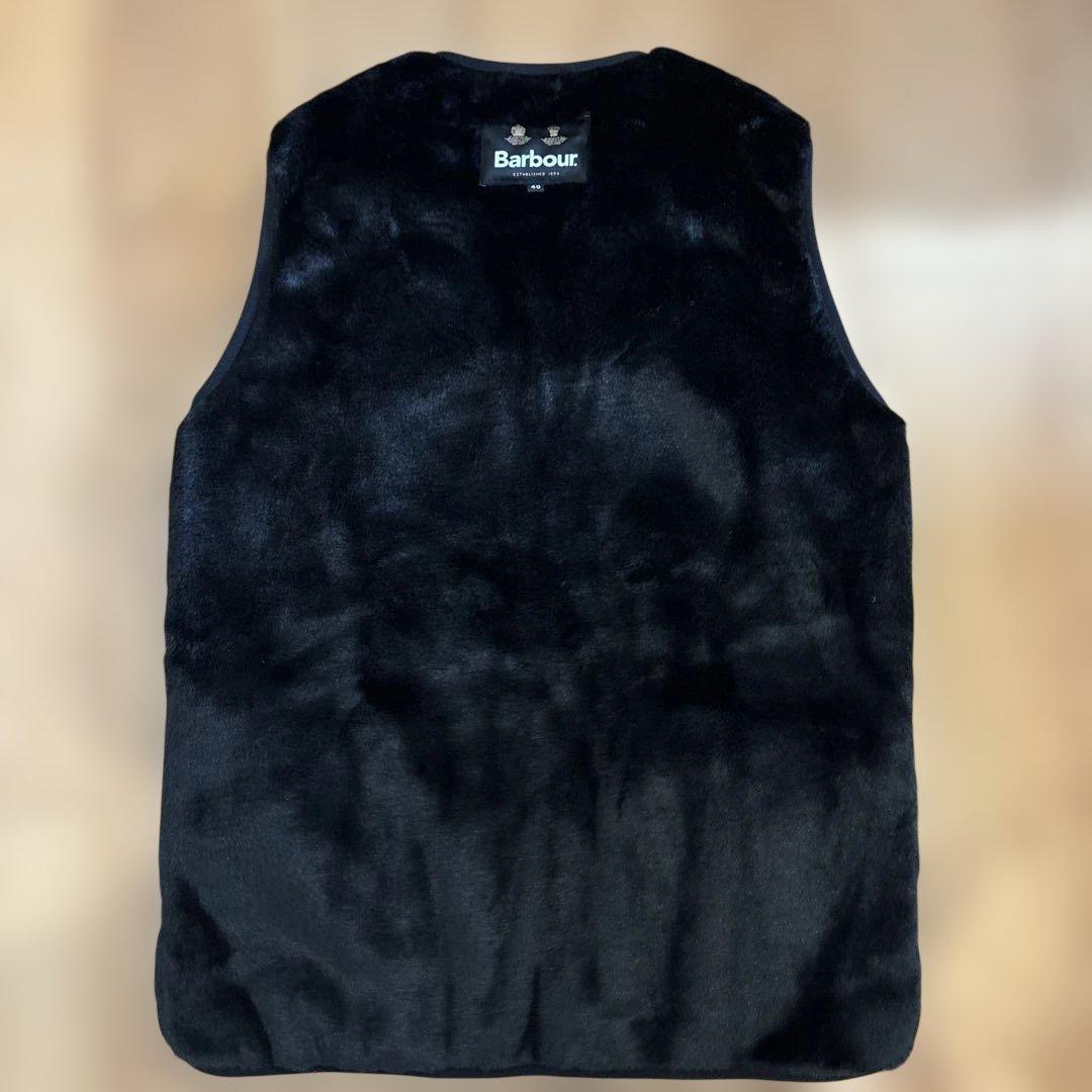Barbour ファー ベスト サイズ40 バブアー フロントジップ