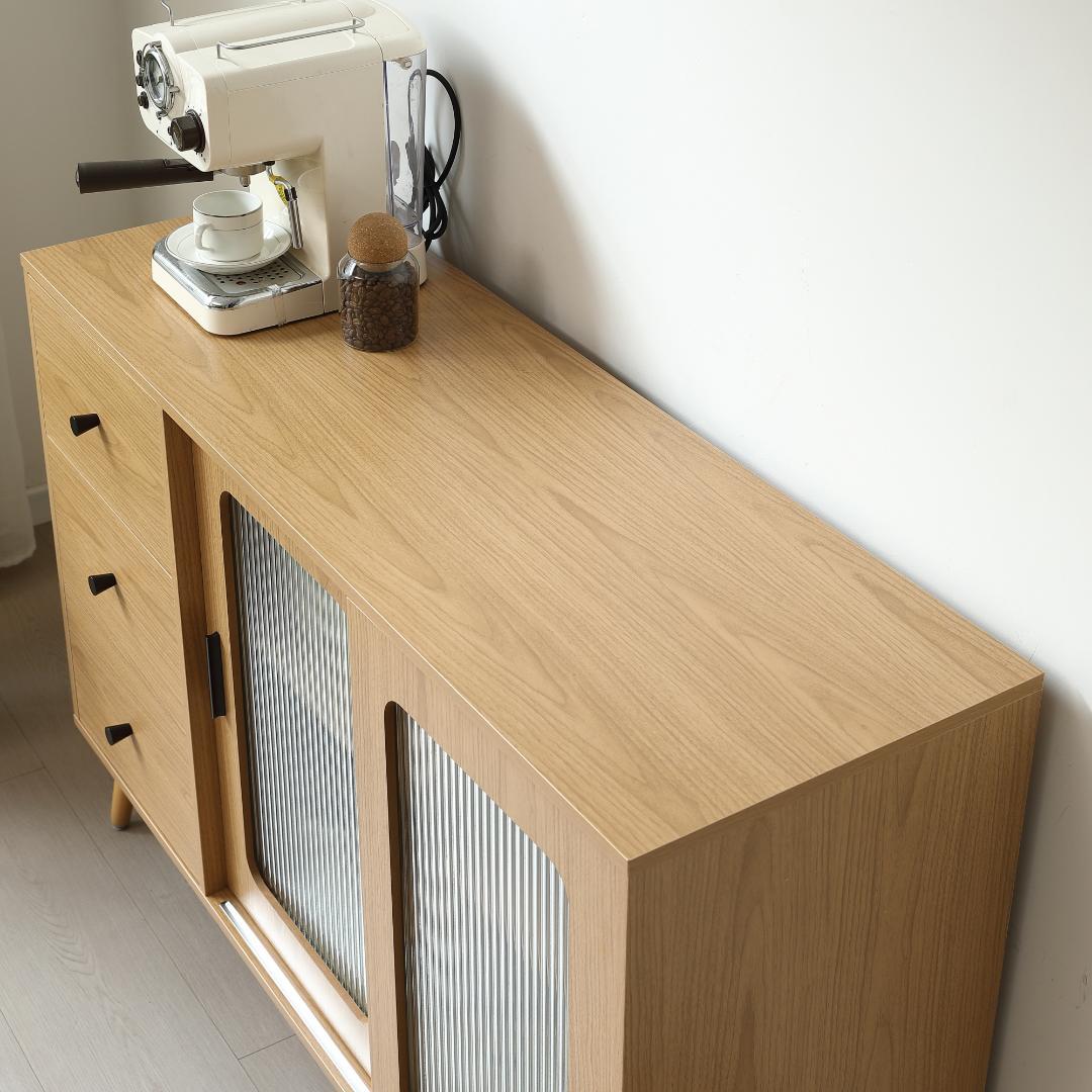 超人気！北欧風キャビネット サイドボード 食器棚 キャビネットNATURAL