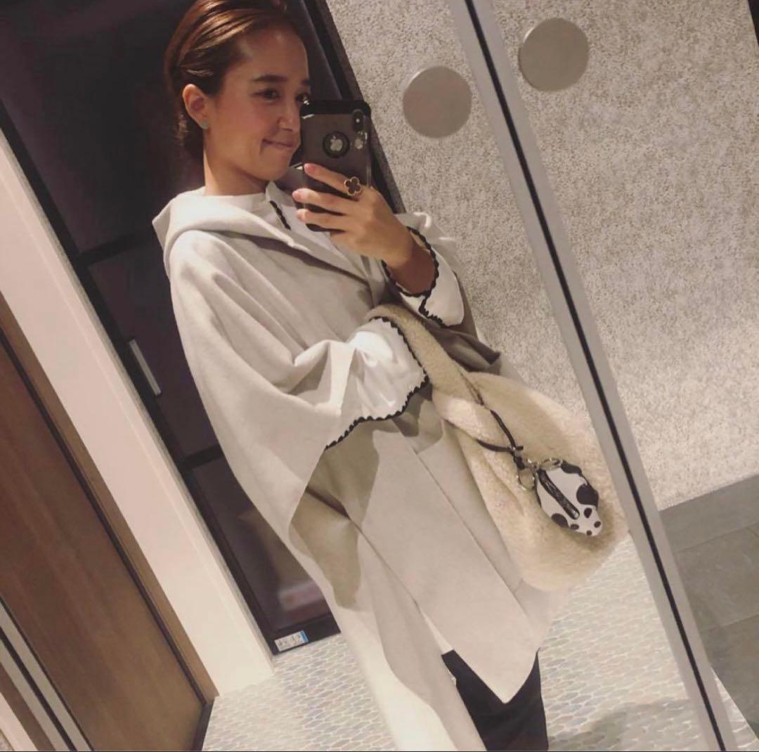 yori フード付きポンチョ 36サイズ ライトグレー - メルカリ