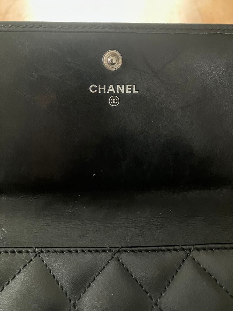 CHANEL シャネル カンボンライン ブラック 二つ折り長財布