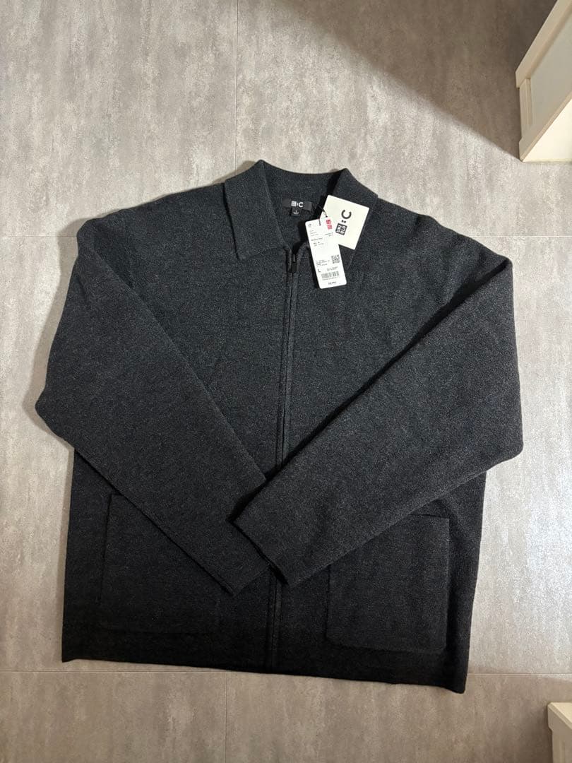 完売品】ユニクロC ニットフルジップジャケット ダークグレー L - メルカリ