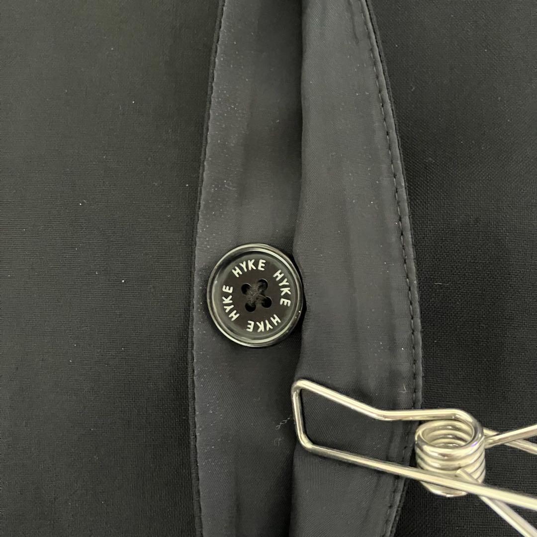 美品 HYKE ウール ショップ コート ネイビー 2