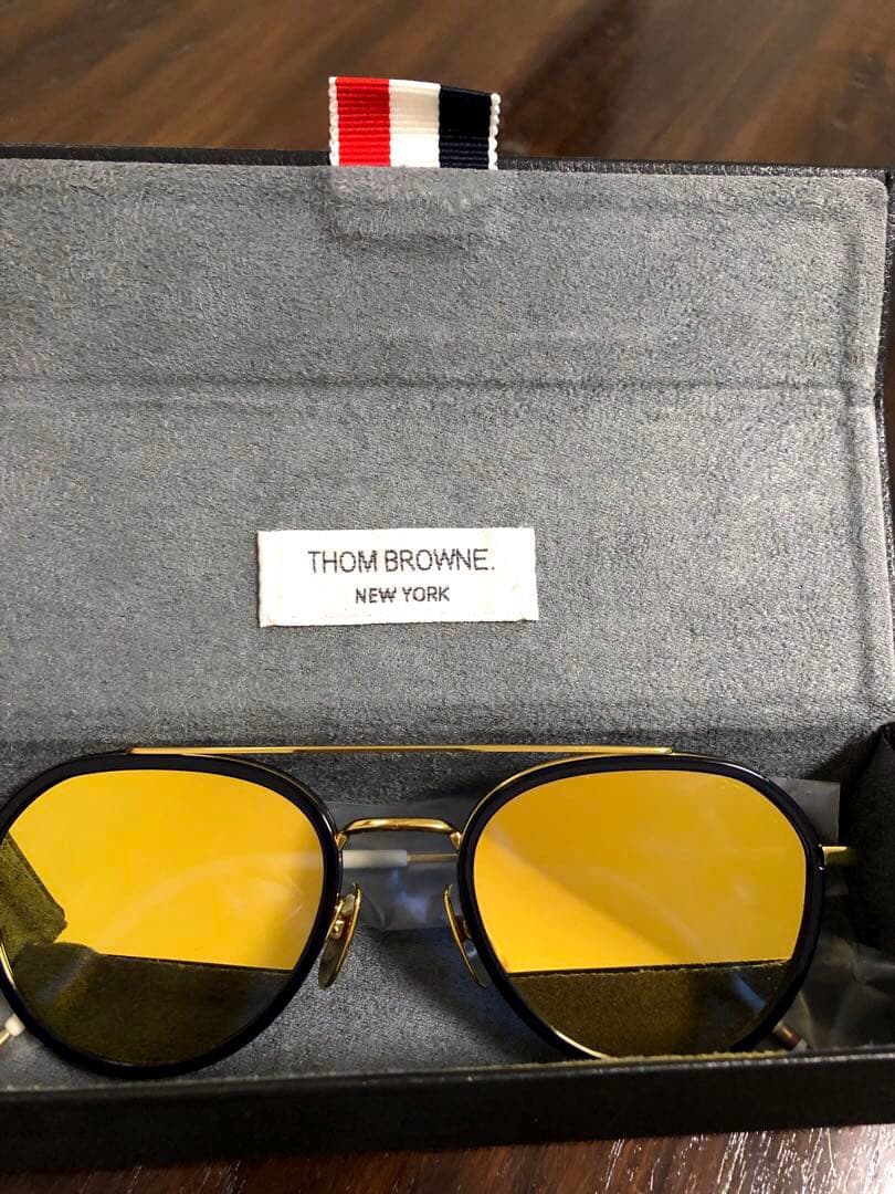 THOM BROWNE ゴールドミラーダークブルーレンズ　超美品(試着程度)