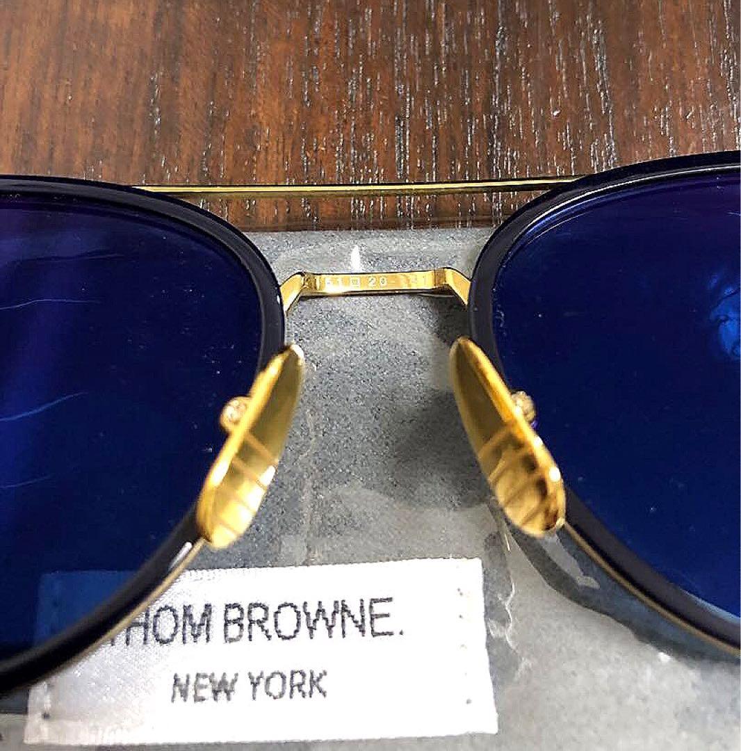 THOM BROWNE ゴールドミラーダークブルーレンズ　超美品(試着程度)