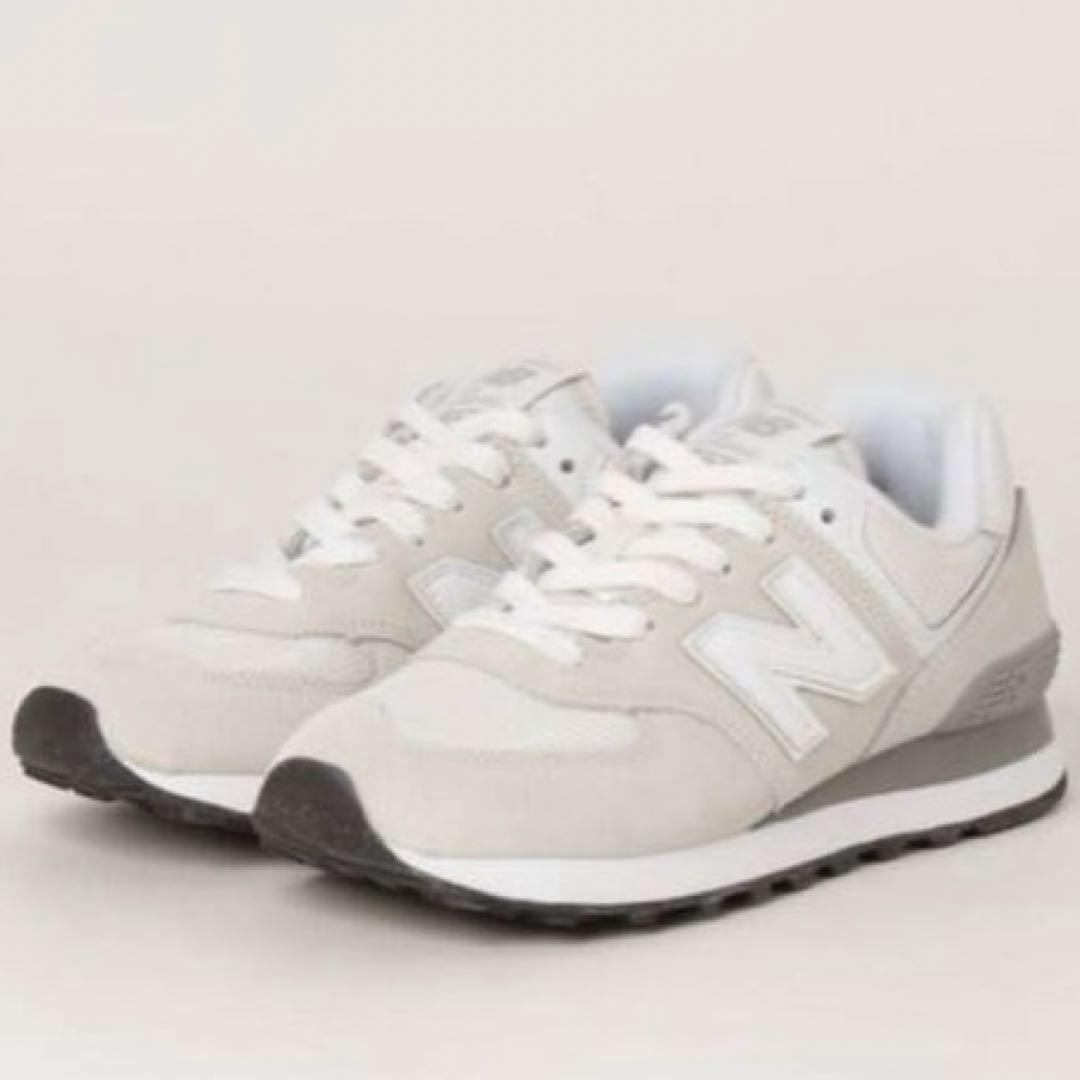 New Balance ML574EVW Off White タグ付き