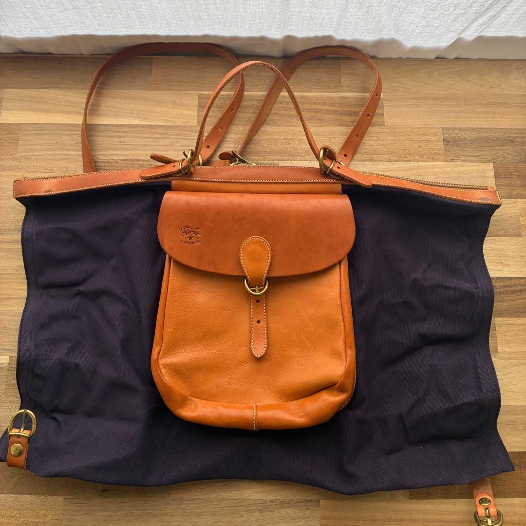 【希少】イルビゾンテ 3wayキャンディ キャンバス レザー コンパクトタイプ