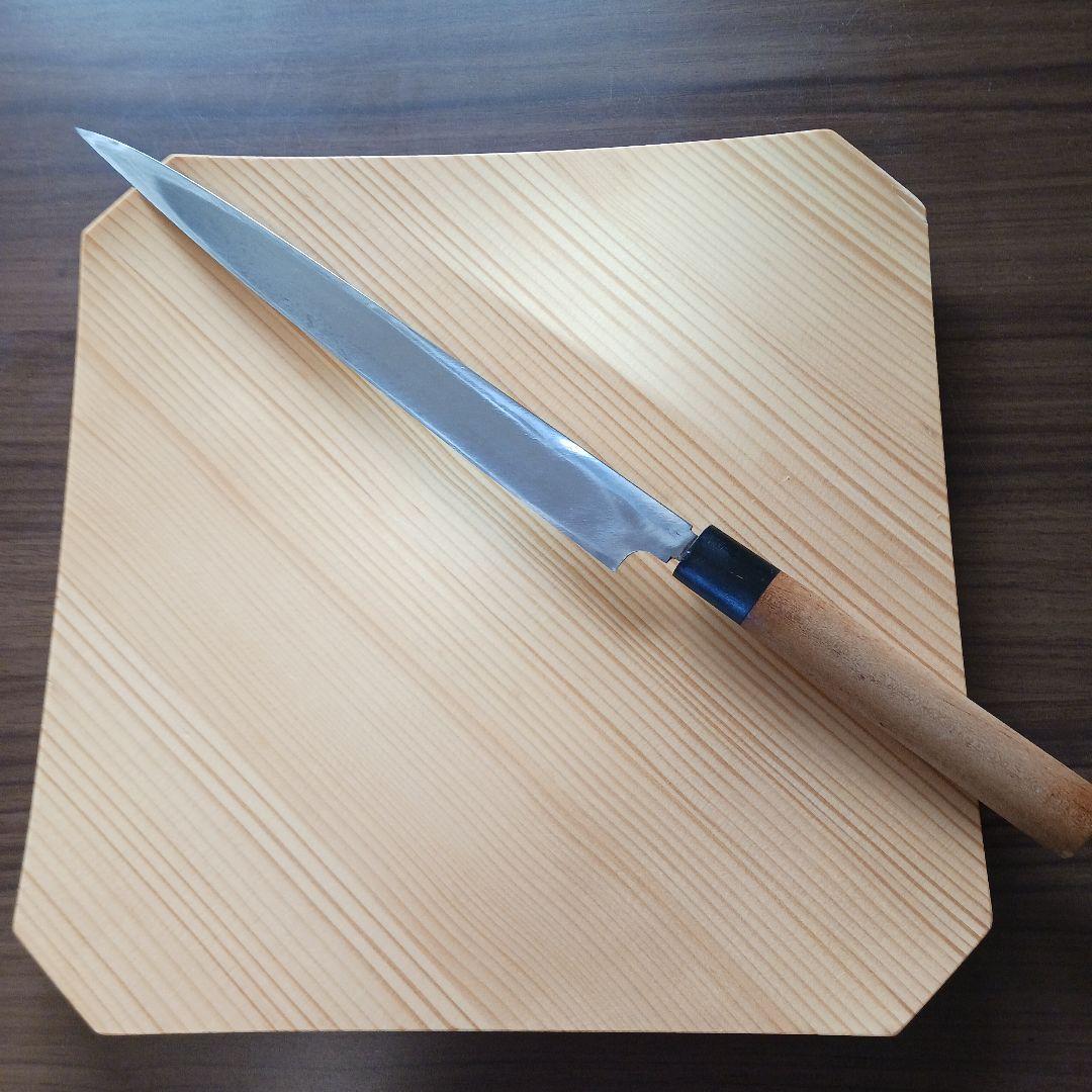 築地高品質ふぐ刺し包丁本焼き正久.木製ハンドル