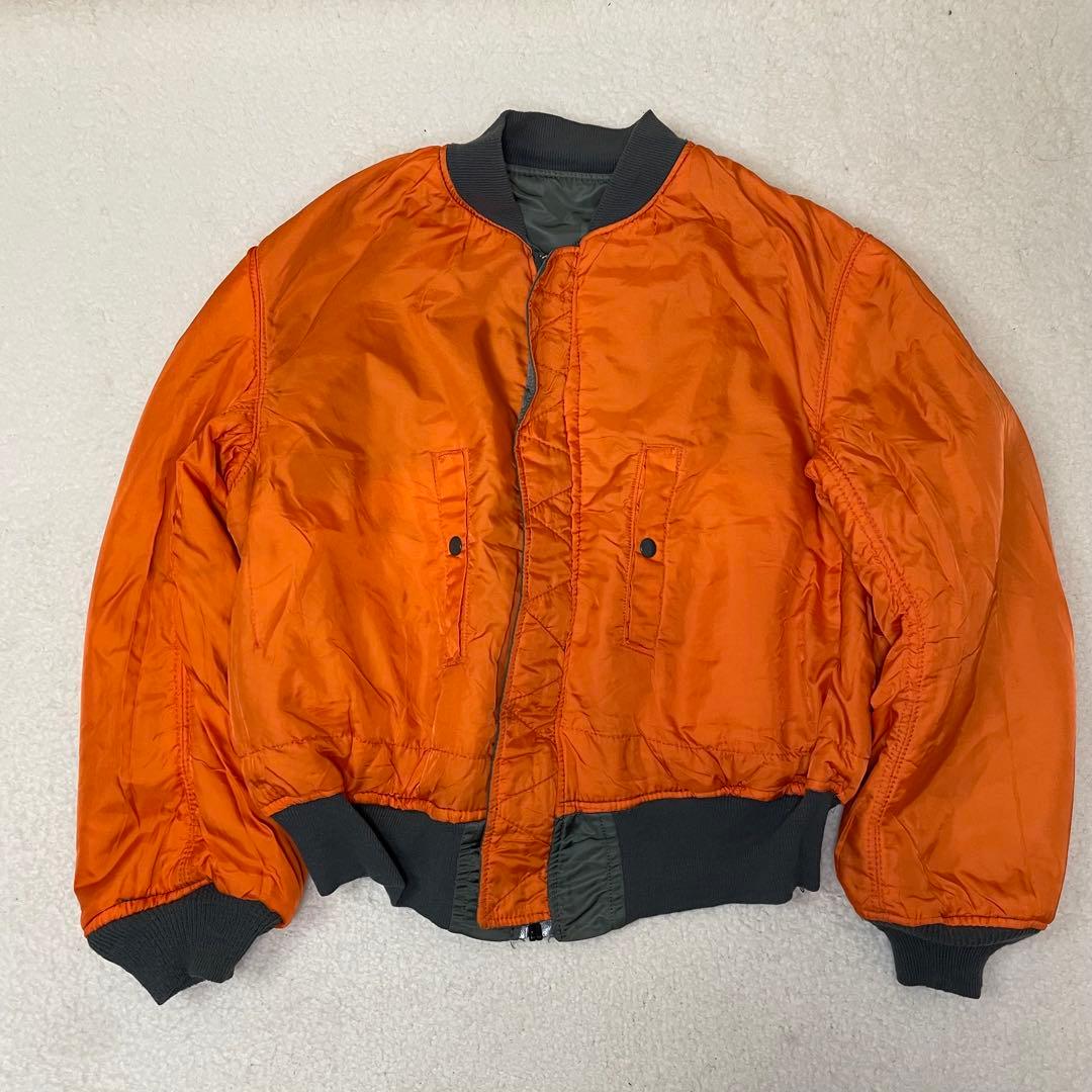 90s USA ALPHA アルファ MA-1 フライトジャケット カーキ L