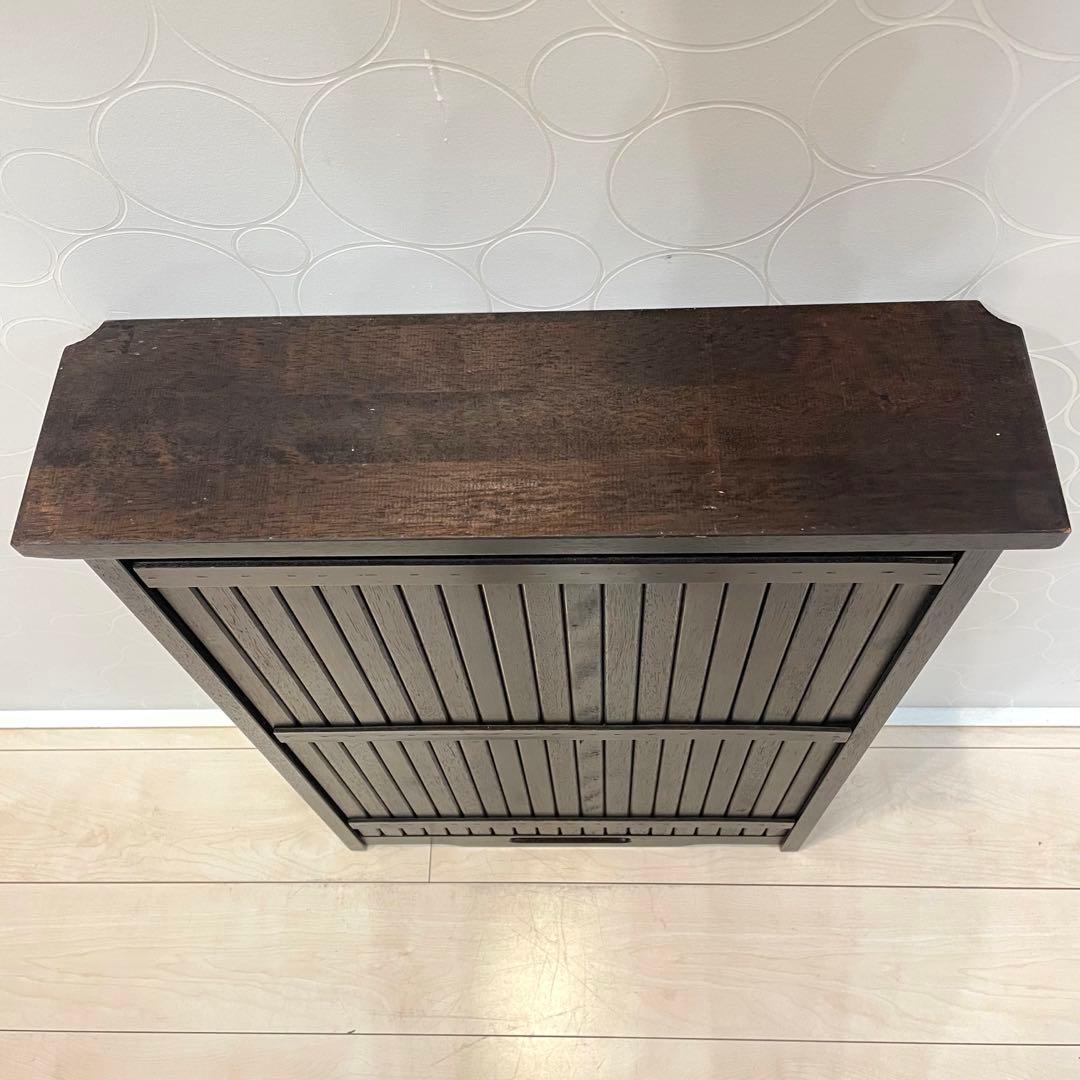 【希少】オールドカリモク 木製マガジンラック スリッパラック 収納棚 レトロ