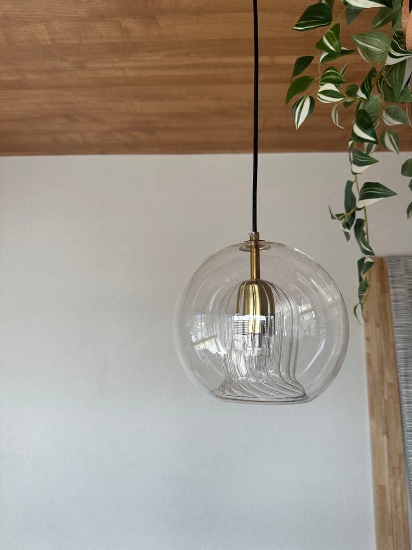 新品　ガラス　ペンダントライト　ダクトレール対応　クリア　ゴールド　黒　シンプル
