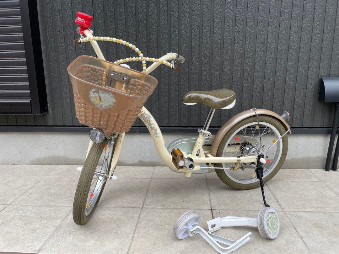 トイザらス 子供用自転車 旧型 ディズニー 美女と野獣 ベルS 補助輪