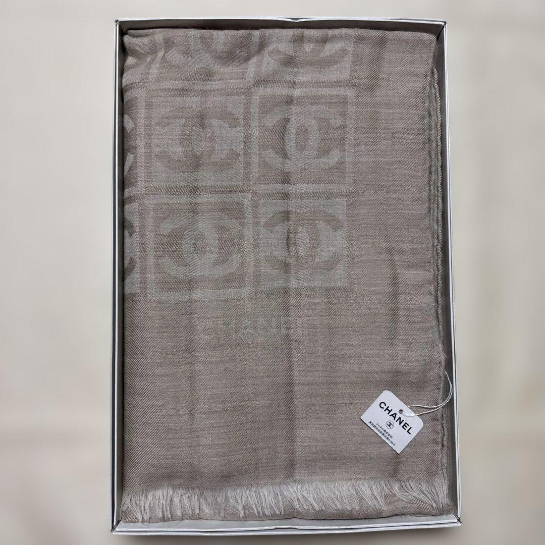 gmaCHANEL シャネル　ココマーク　ストール　大判　カシミヤ　シルク