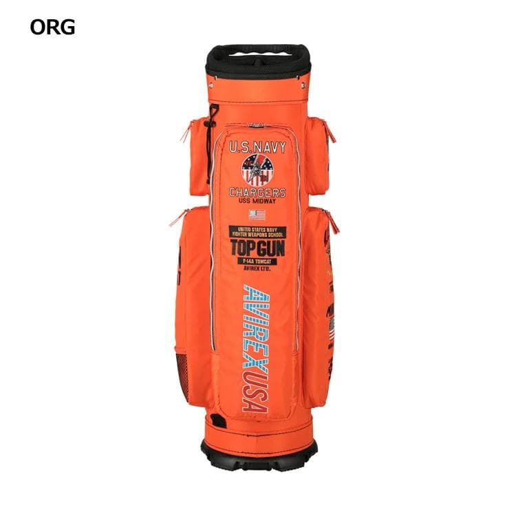 新品 AVIREX アヴィレックスゴルフ キャディバッグ オレンジ