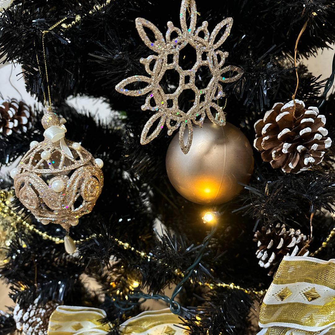 LED クリスマスツリー　150cm ゴールド　ブラック　ツリー