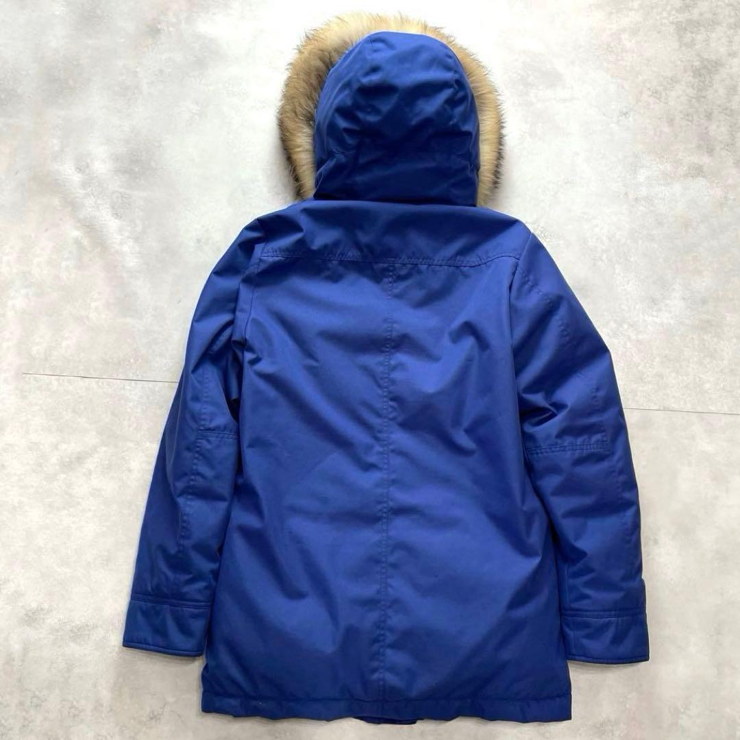 ピレネックス アヌシー ファー ダウンジャケット M メンズ ブルー 現行タグ