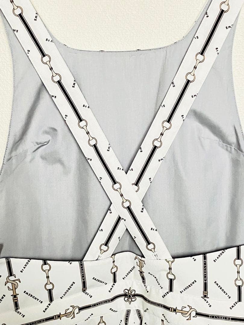 セントアンドリュース リベットストライプ柄ストレッチサロペット