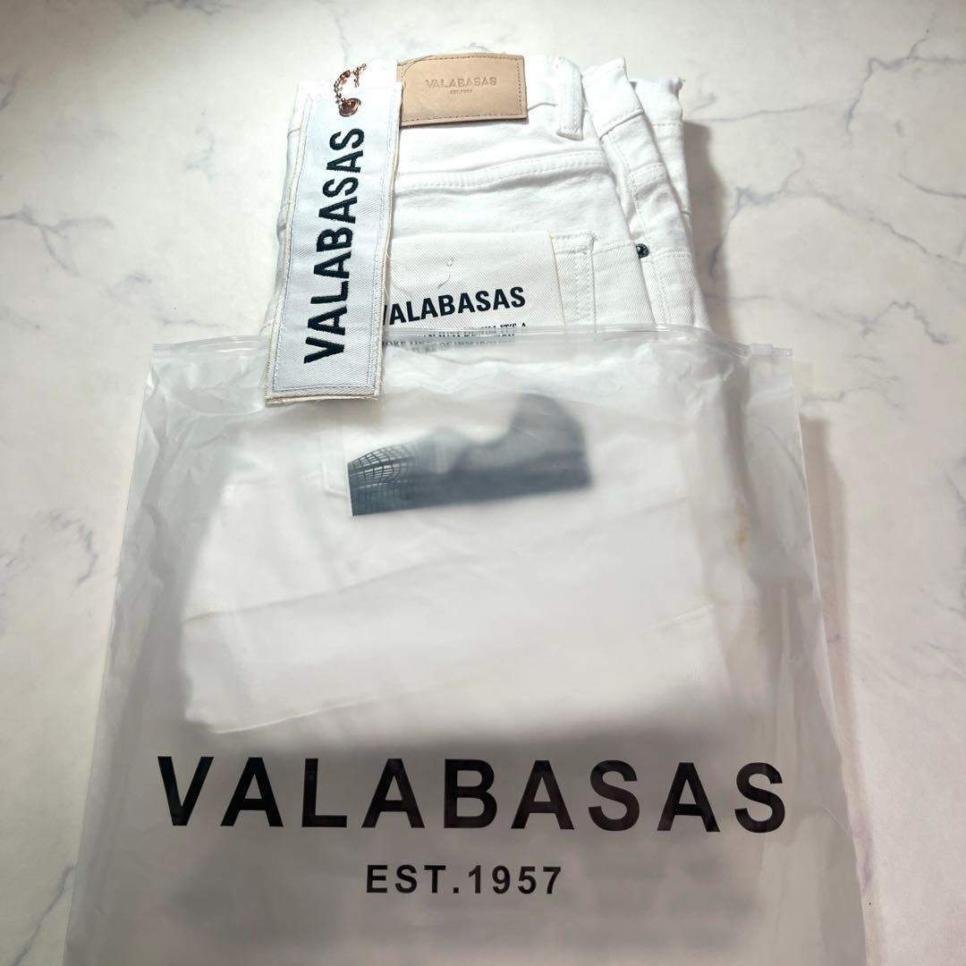 valabasasバラバサス パネルダメージフレアスキニーデニム ホワイト 29
