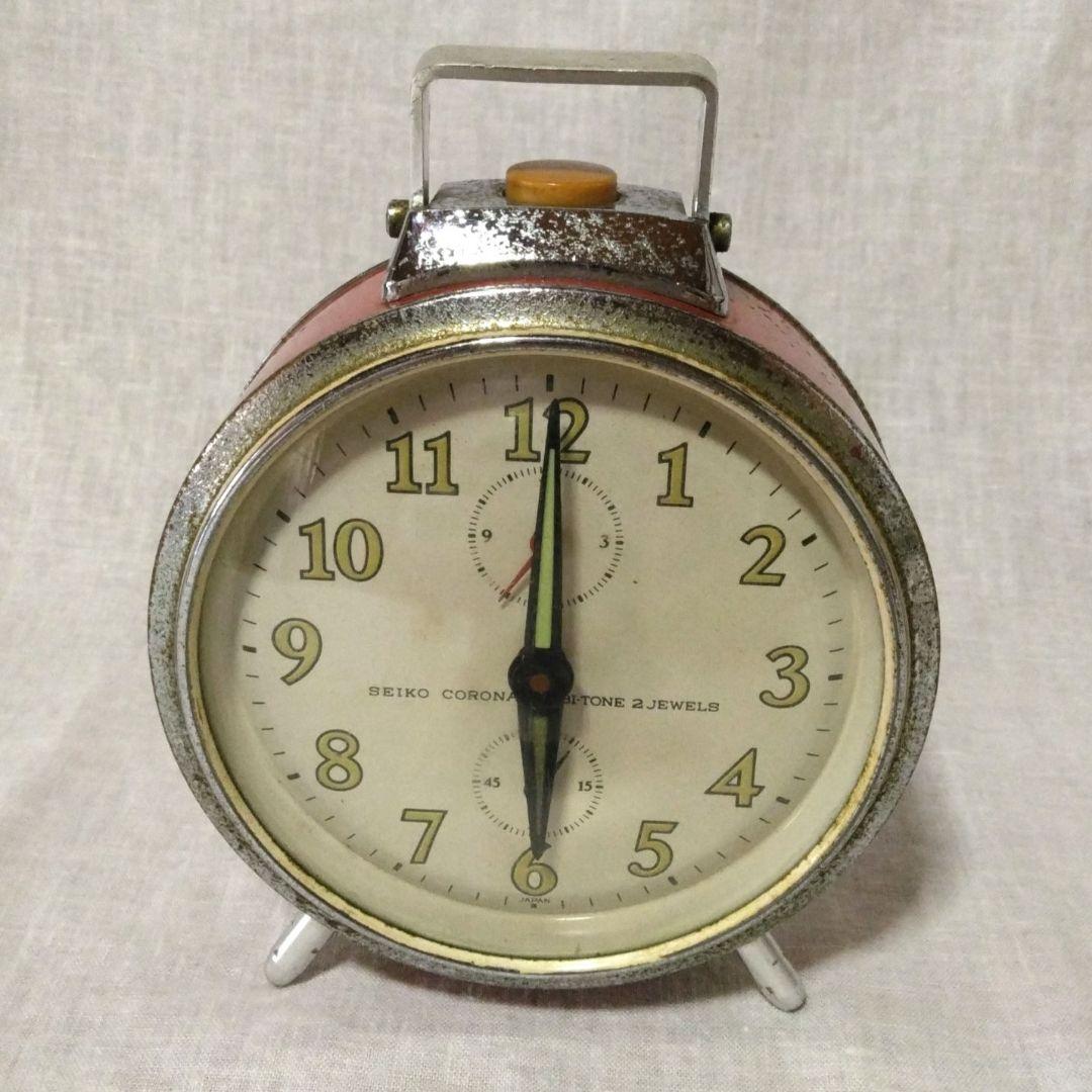 昭和レトロ 目覚まし時計 SEIKO 手巻き ヴィンテージ 当時物 - メルカリ