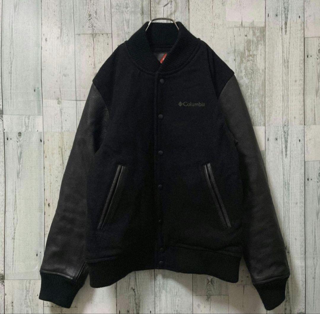 Colunbia コロンビア スタジャン レザー 牛革 黒 レア 希少