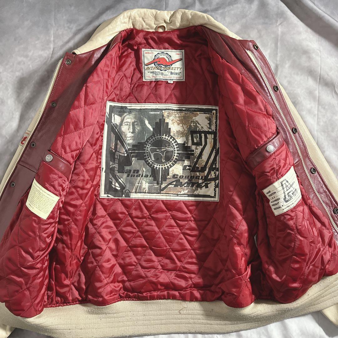 入手困難　アビレックス　スタジャン　レザージャケット インディアン　ベージュ　M