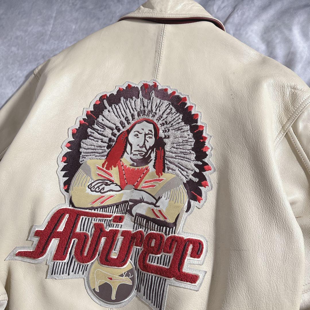 入手困難　アビレックス　スタジャン　レザージャケット インディアン　ベージュ　M