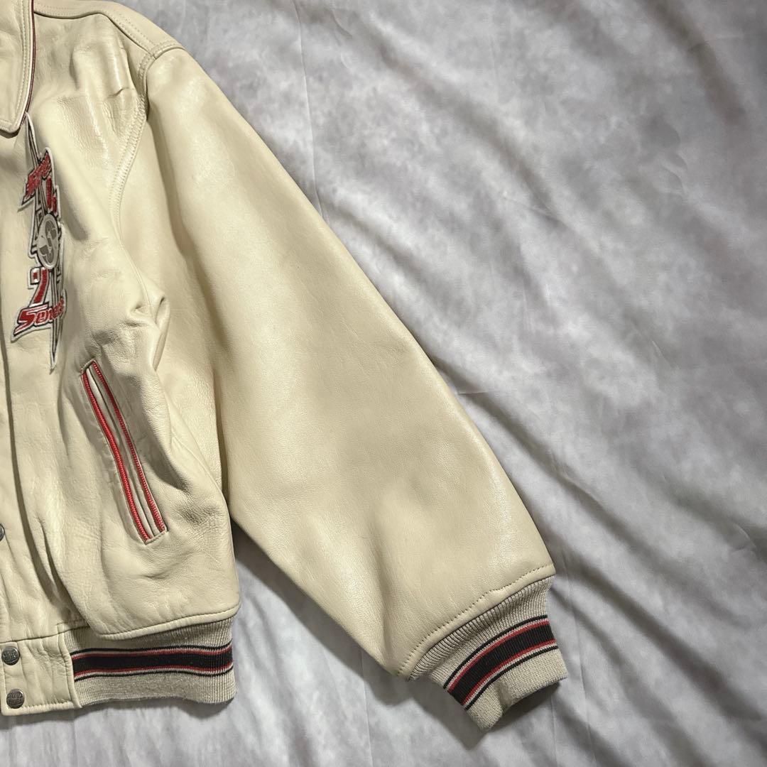 入手困難　アビレックス　スタジャン　レザージャケット インディアン　ベージュ　M