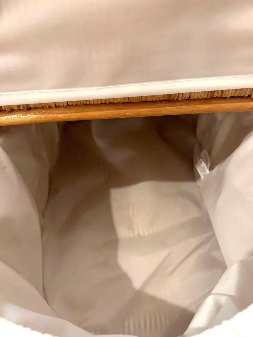 【新品未使用】さえらヒスクローネかごホワイトレースバスケット