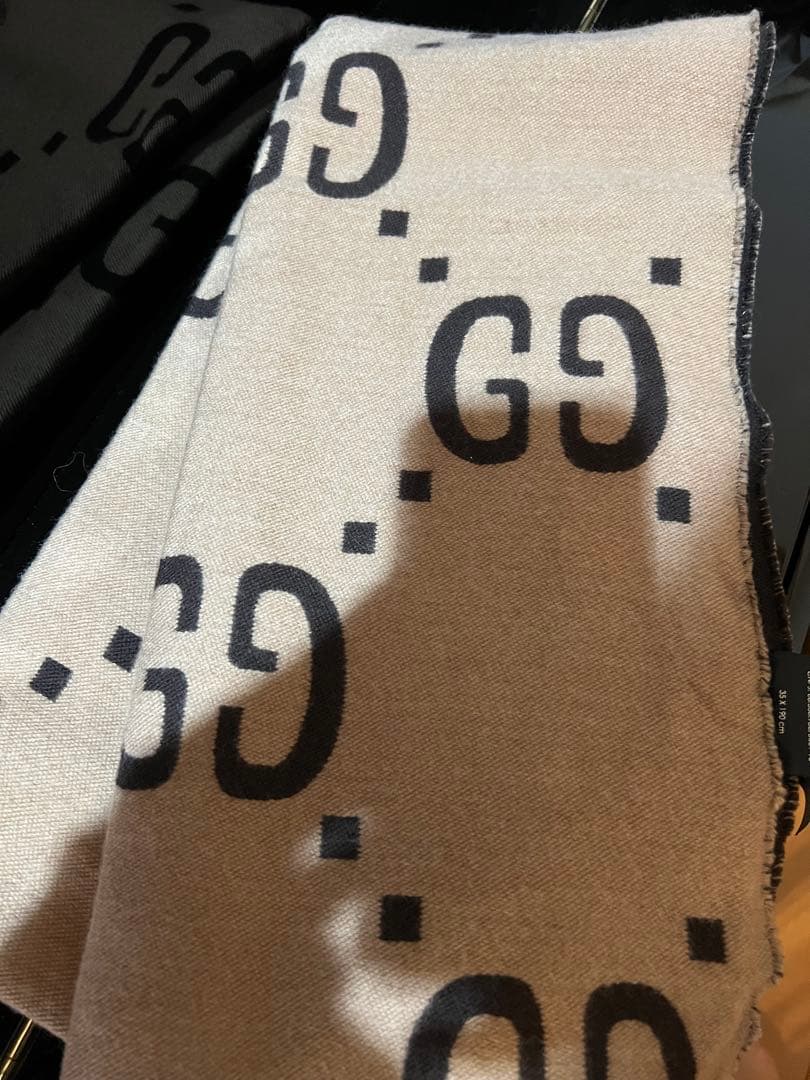 GUCCI GGジャカード ウールシルク スカーフ