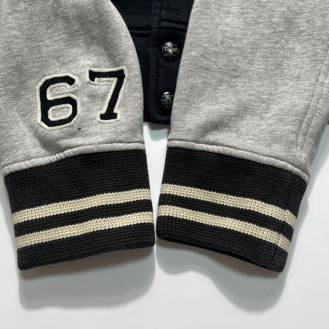 ラルフローレン スウェット スタジャン M 黒 POLO67 裏起毛 7064