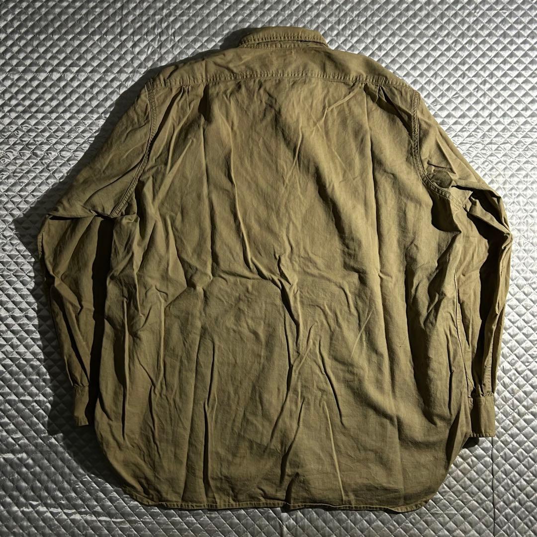 い*も様 50s vintage USA製 ツイルシャツ マチ付き コットン L