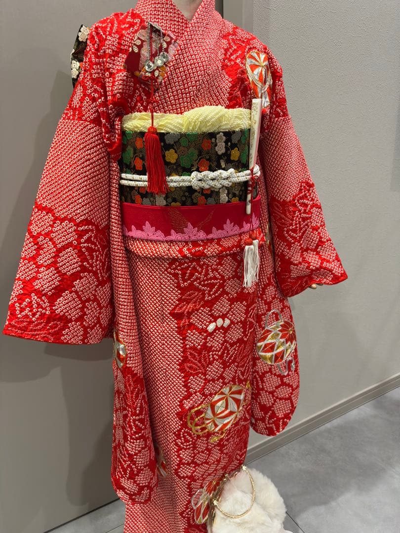 高級　豪華総絞り　鹿子絞り　七五三　着物　フルセット