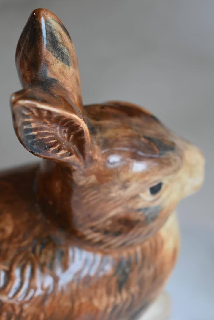 超美品ミッシェル・コーガン　顔の可愛い　うさぎのパテポット　テリーヌアンティーク