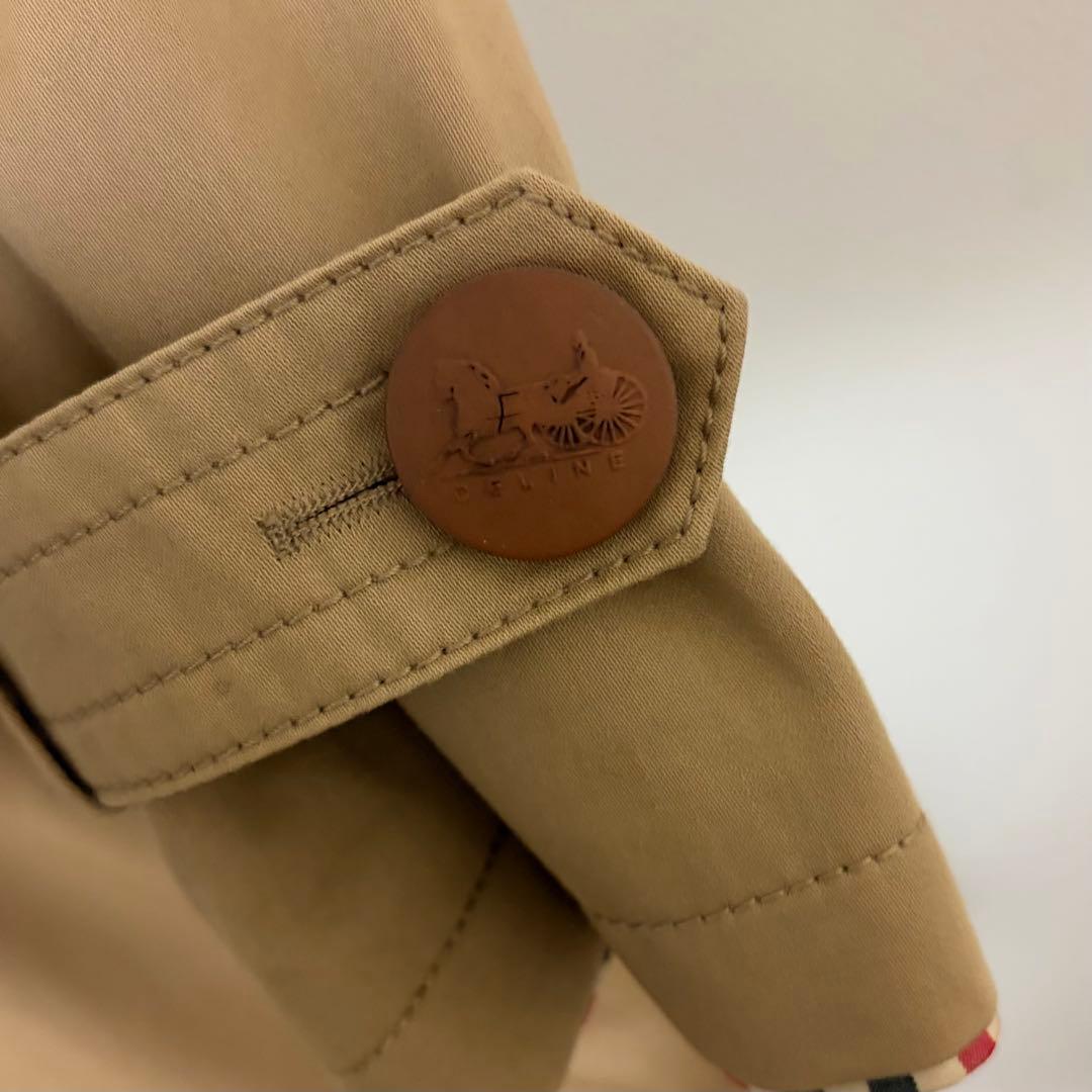 ク*ー様 セリーヌ コート　ホースボタン　グレージュ　チェック柄　ベルト付き