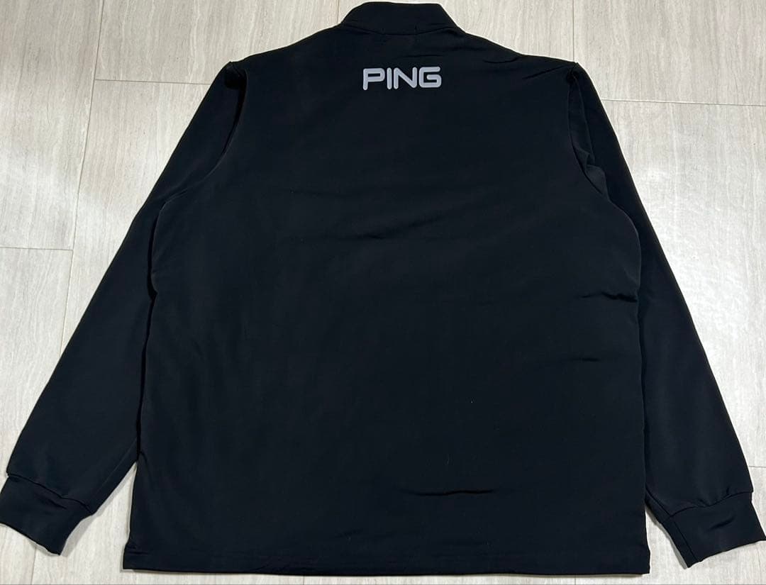 【新品・タグ付き】PING ハーフジップシャツ　ゴルフウェア　ブラック　Lサイズ