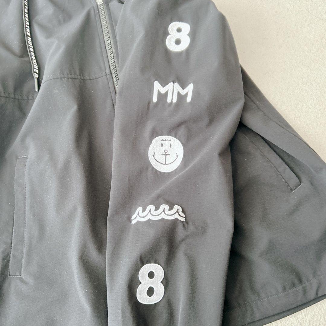 ムータマリン muta MARINE パーカー ロゴワッペン ブラック 黒