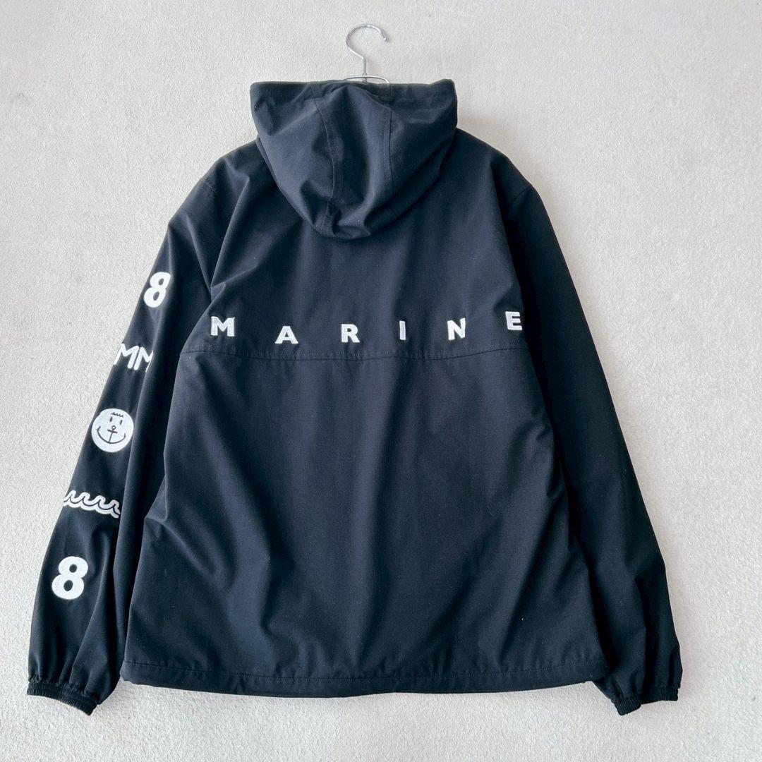 ムータマリン muta MARINE パーカー ロゴワッペン ブラック 黒
