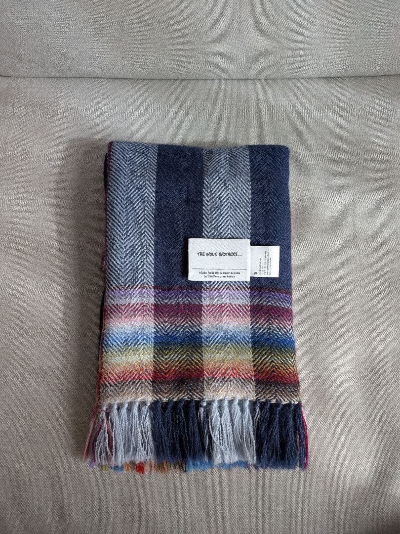 美品 THE INOUE BROTHERS... マフラー ネイビーマルチカラー