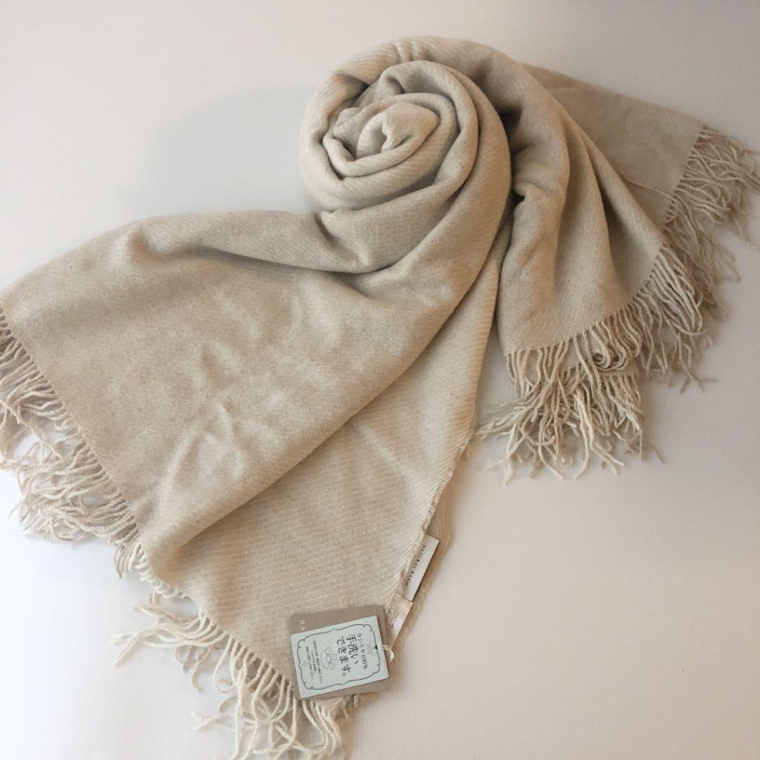 新品⭐️ ナチュラルベーシック 大判ストール カシミヤ 手洗い可能