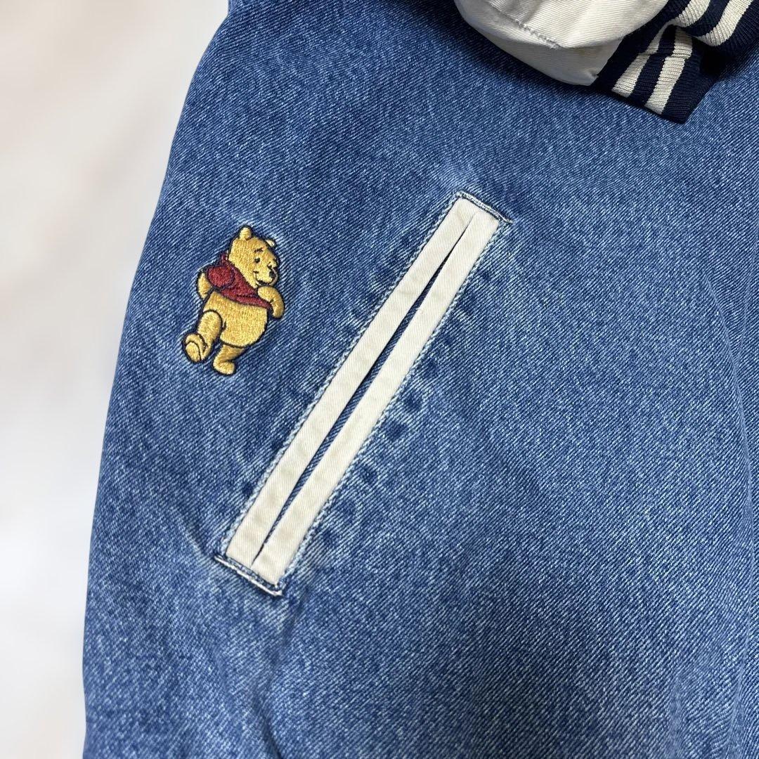 【サイズXXL 総刺繍】90s Disney くまのプーさん デニム スタジャン