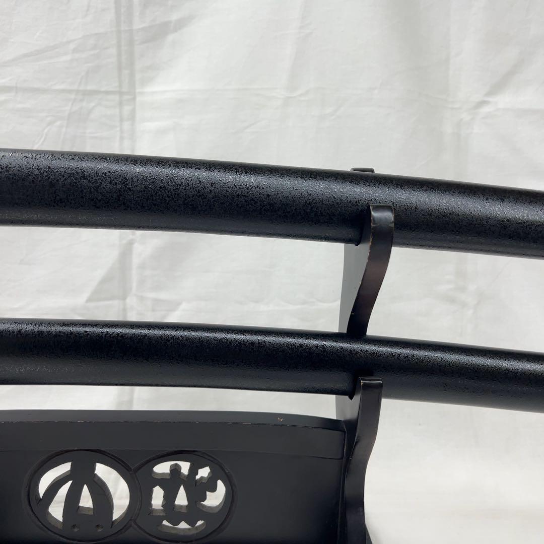 【模造刀】二本差し 太刀 脇差 鶴 鍔 黒鞘 日本刀